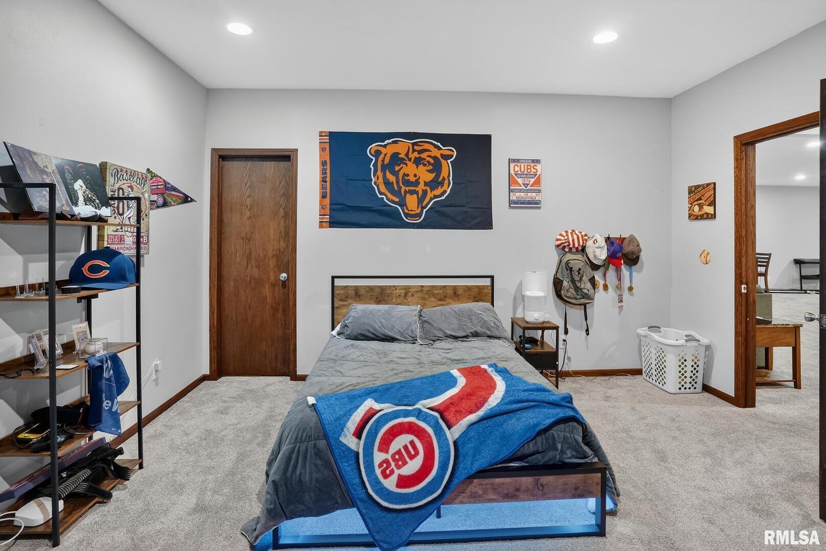 5759 Riverview Road Thomson, IL 61285 - Photo 49 of 49 a bedroom with a bed and a bookshelf