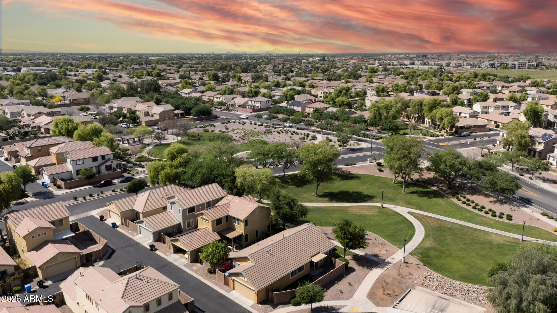 2868 South Anderson Lane Gilbert, AZ 85295 - Photo 48 of 59 an aerial view of a house with a garden