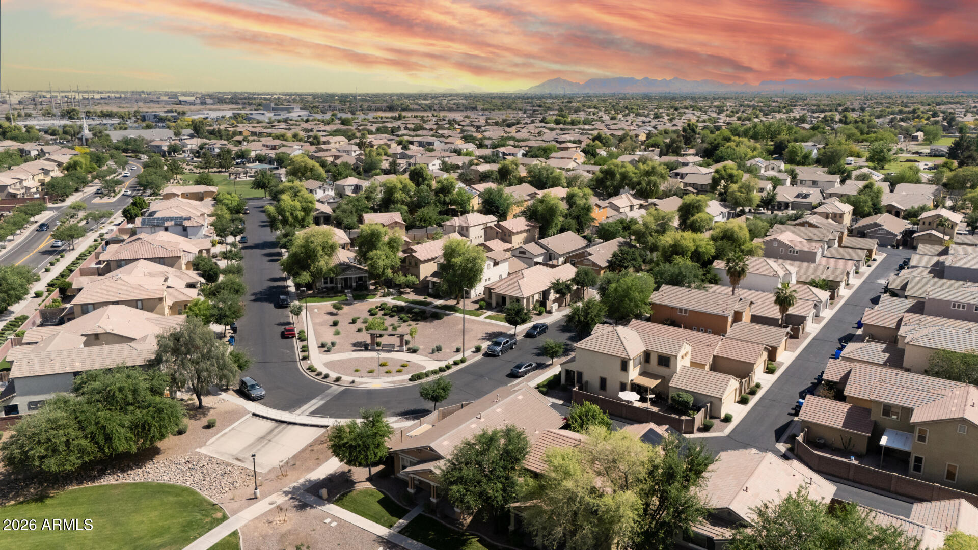 2868 South Anderson Lane Gilbert, AZ 85295 - Photo 50 of 59 an aerial view of a city with lots of residential buildings
