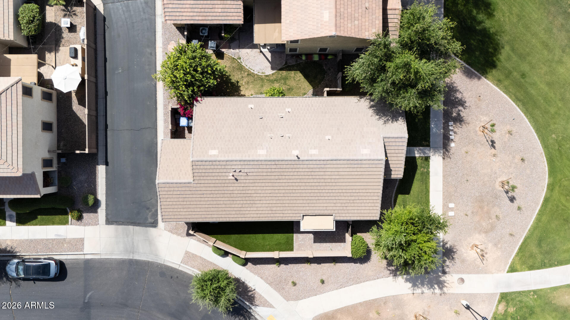 2868 South Anderson Lane Gilbert, AZ 85295 - Photo 53 of 59 an aerial view of a house with a swimming pool