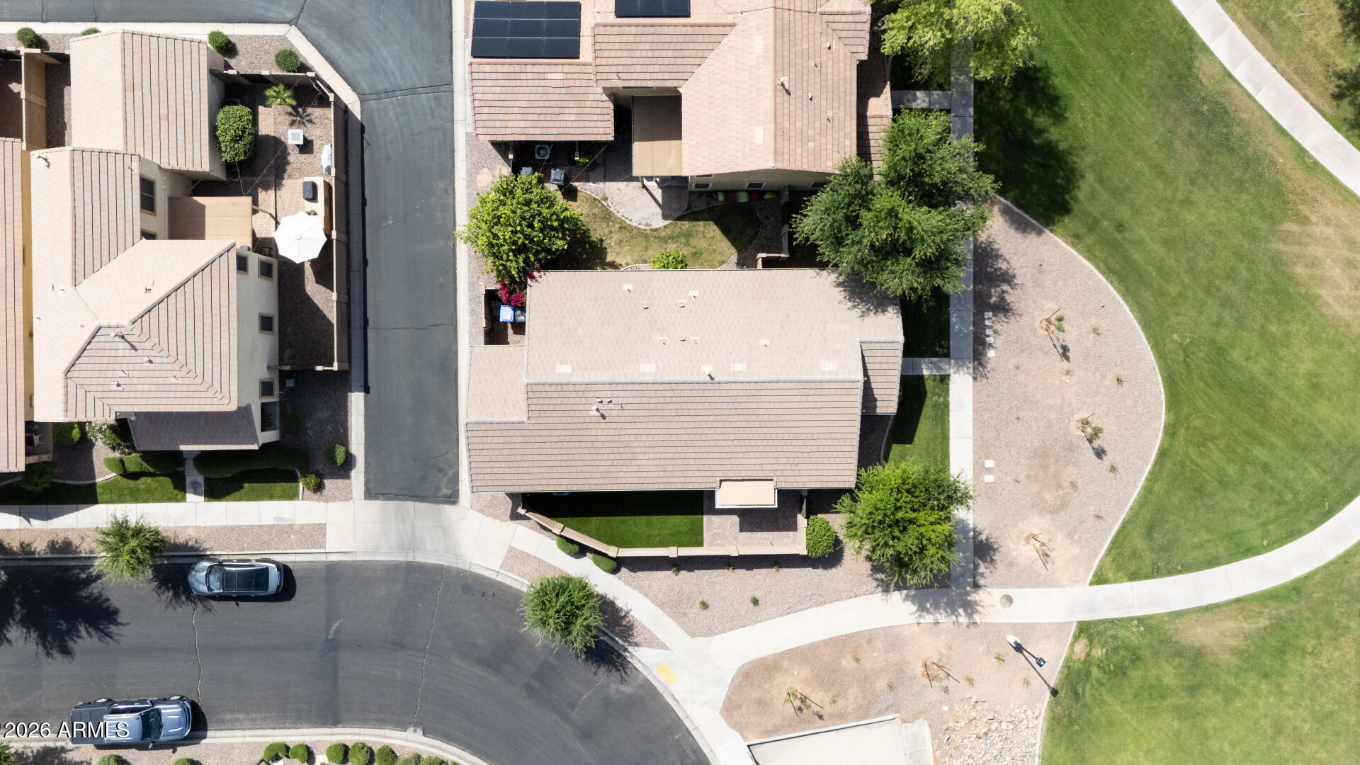 2868 South Anderson Lane Gilbert, AZ 85295 - Photo 54 of 59 an aerial view of a house with a swimming pool