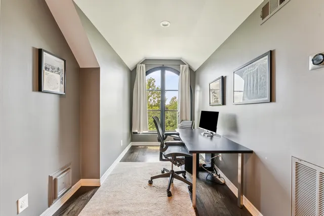 a view of outdoor space with deck and living room