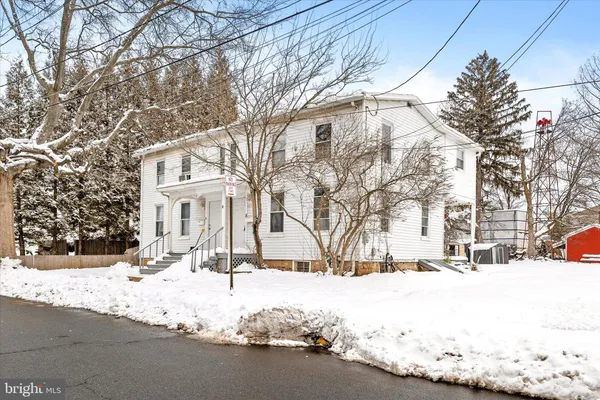 a street view covered with snow