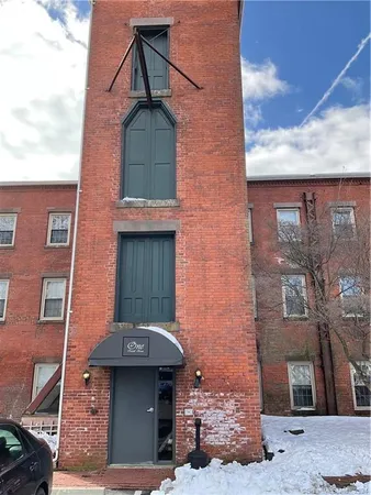 a front view of a building