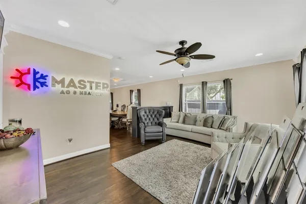 a living room with furniture