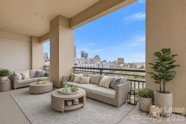 a view of city from balcony