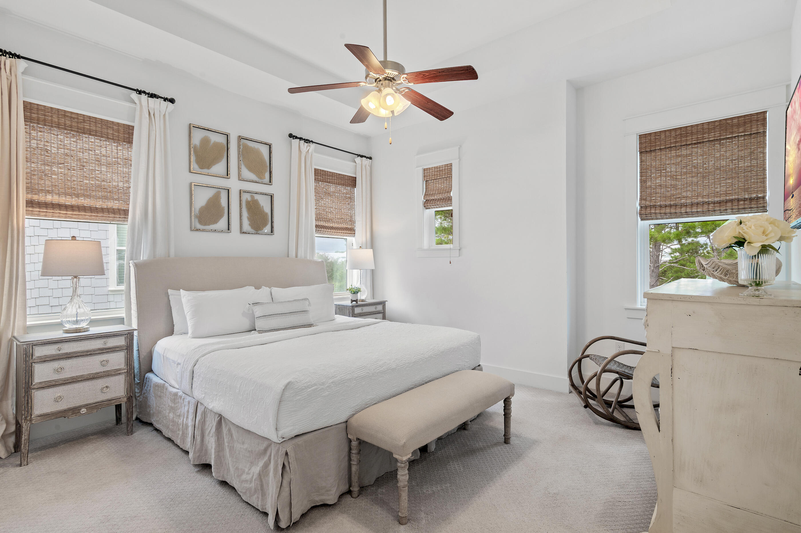 25 Pine Lands Loop East, Unit A Inlet Beach, FL 32461 - Photo 12 of 30 a bedroom with a bed a couch and a window