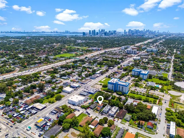 an aerial view of a city