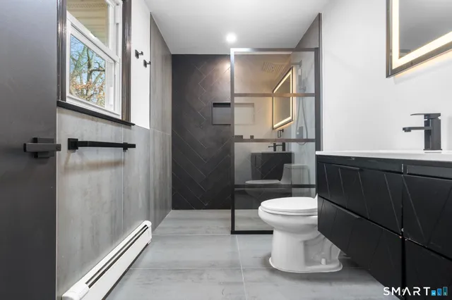 a bathroom with a shower