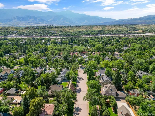 an aerial view of a city