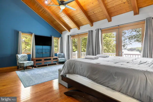 a view of lake from balcony