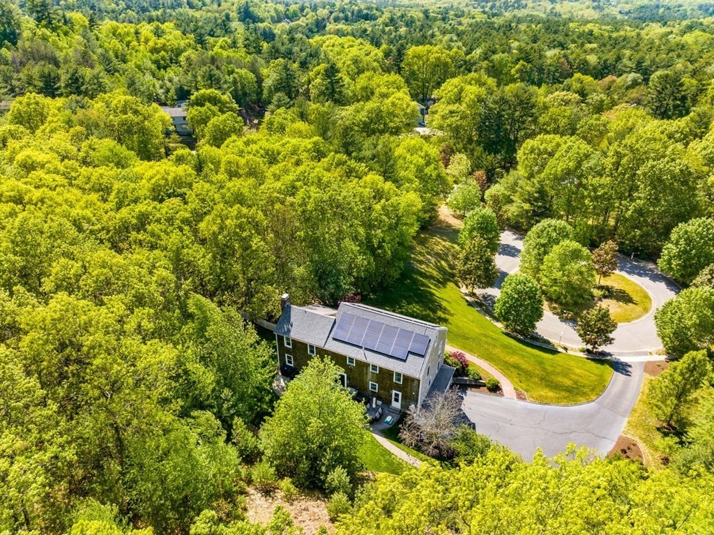 18 Guide Post Pth Path Marshfield, MA 02050 - Photo 27 of 31 an aerial view of a house with swimming pool and garden