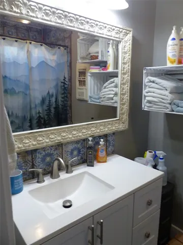 a bathroom with a shower