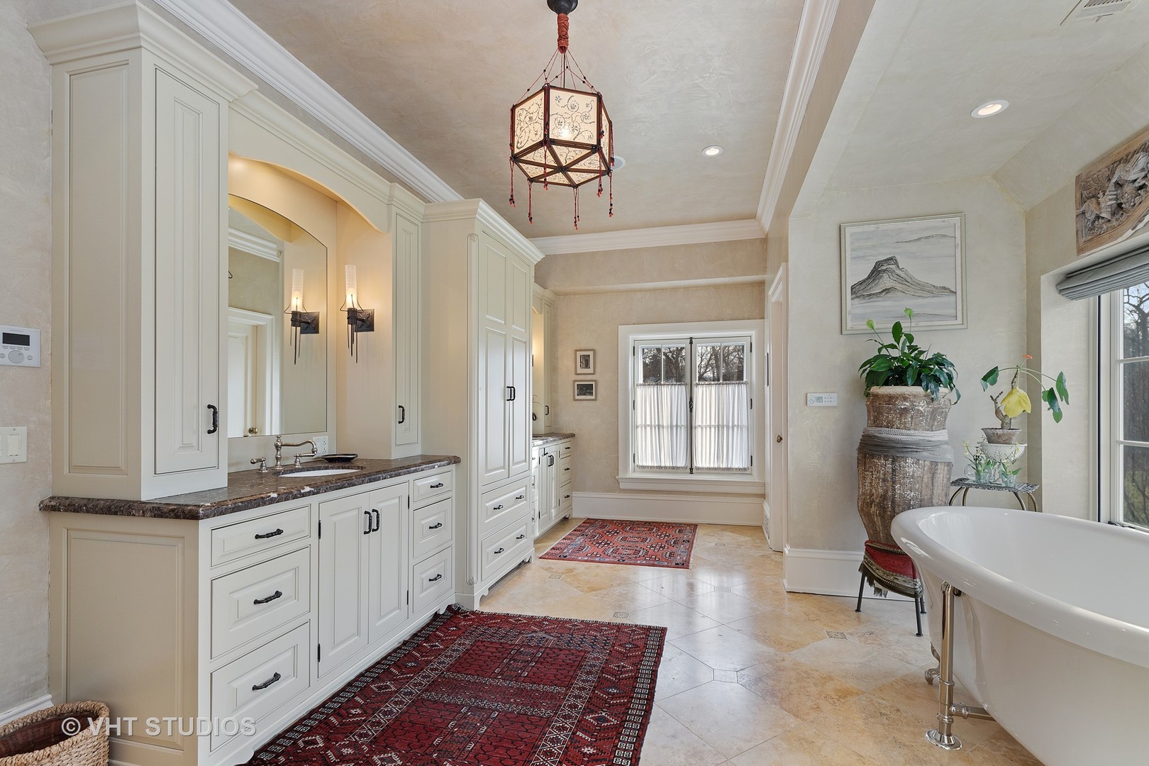 1291 Elm Tree Road Lake Forest, IL 60045 - Photo 22 of 56 a spacious bathroom with a granite countertop sink a toilet a mirror and shower