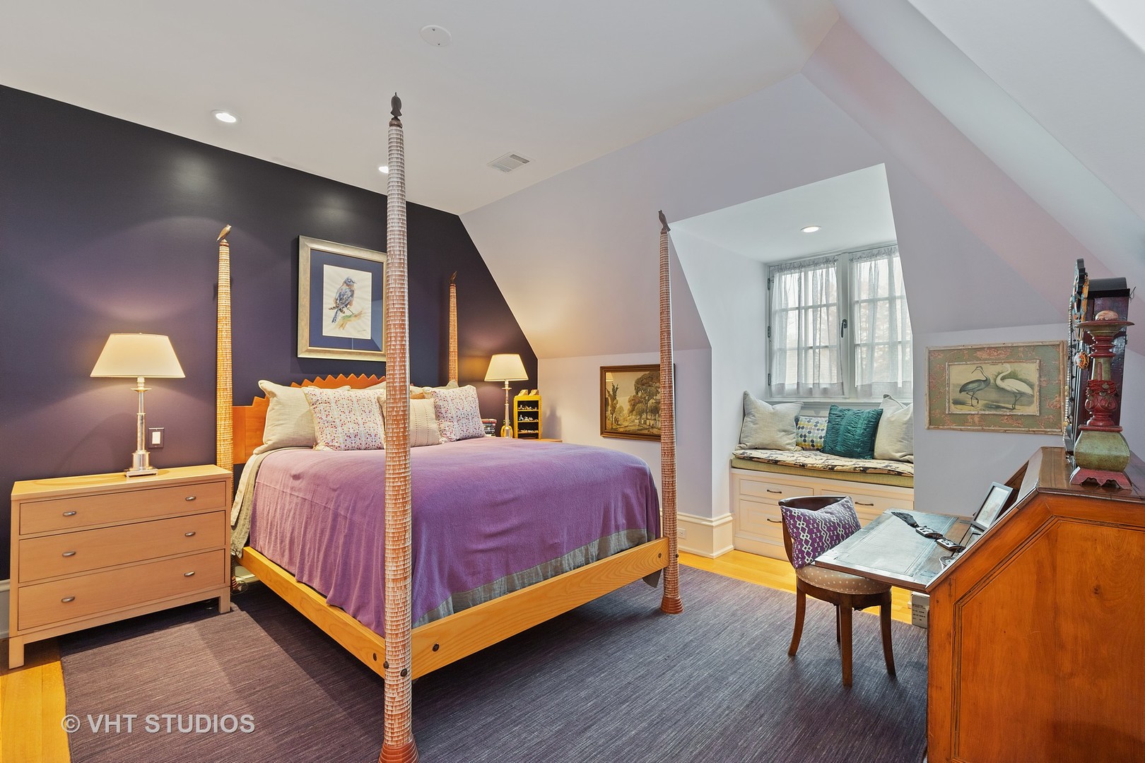 1291 Elm Tree Road Lake Forest, IL 60045 - Photo 23 of 56 a bedroom with a bed and wooden floor