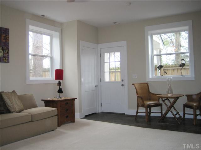 407 Glascock Street Raleigh, NC 27604 - Photo 5 of 25 Side entrance off deck provides quick access to the kitchen. Living Room