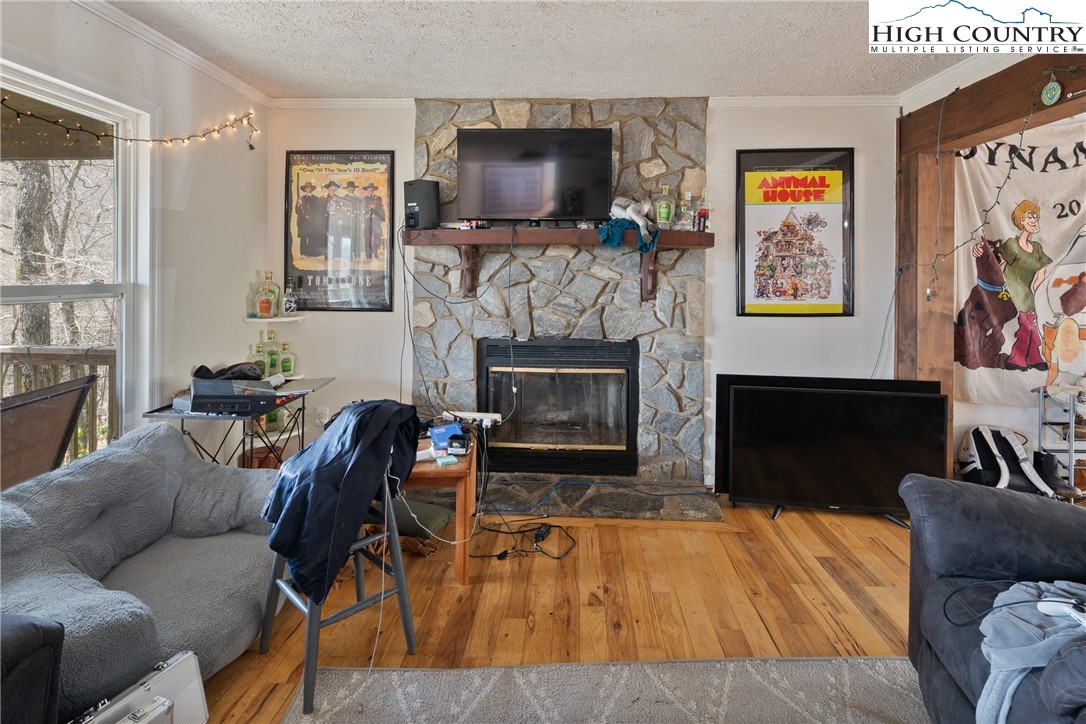 656 Winterberry Trail Boone, NC 28607 - Photo 16 of 47 a living room with furniture and a fireplace