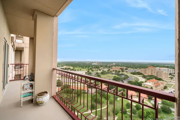 a view of city from balcony