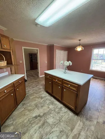 a kitchen with stainless steel appliances granite countertop a sink and a refrigerator