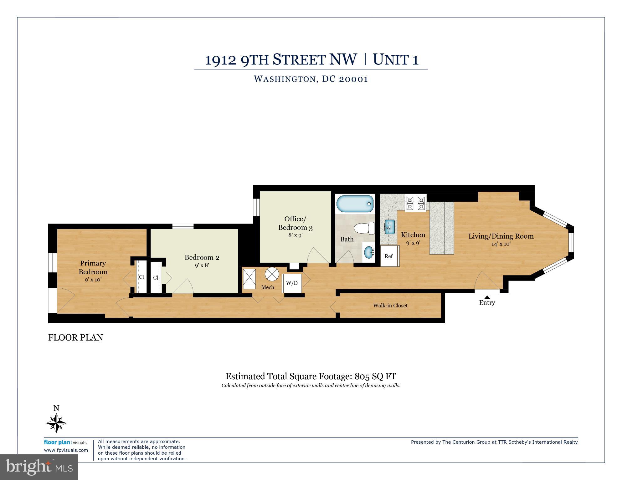 1912 9th Street Northwest, Unit 1 Washington, DC 20001 - Photo 18 of 18 Charming floor plan in vibrant DC locale.