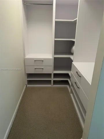 a view of an empty walk in closet