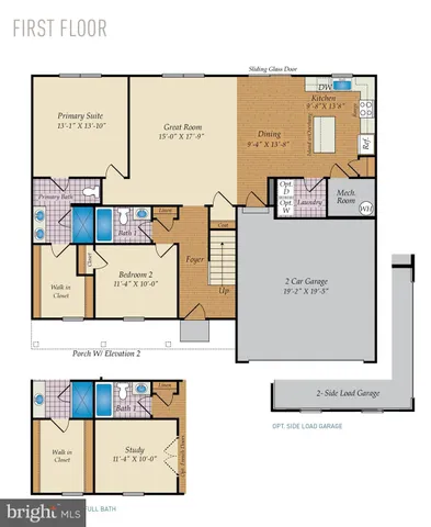 a picture of a park with an bench