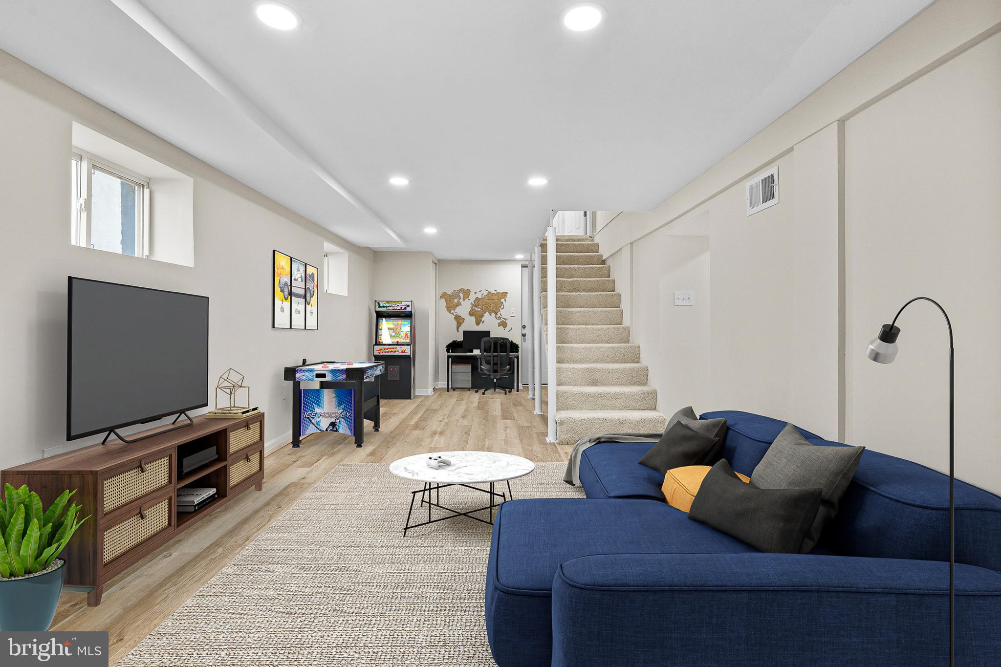 4103 Klausmier Road Baltimore, MD 21236 - Photo 23 of 30 Lower level family room Virtually staged