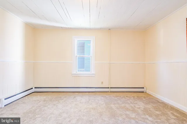 a view of a small space with a window