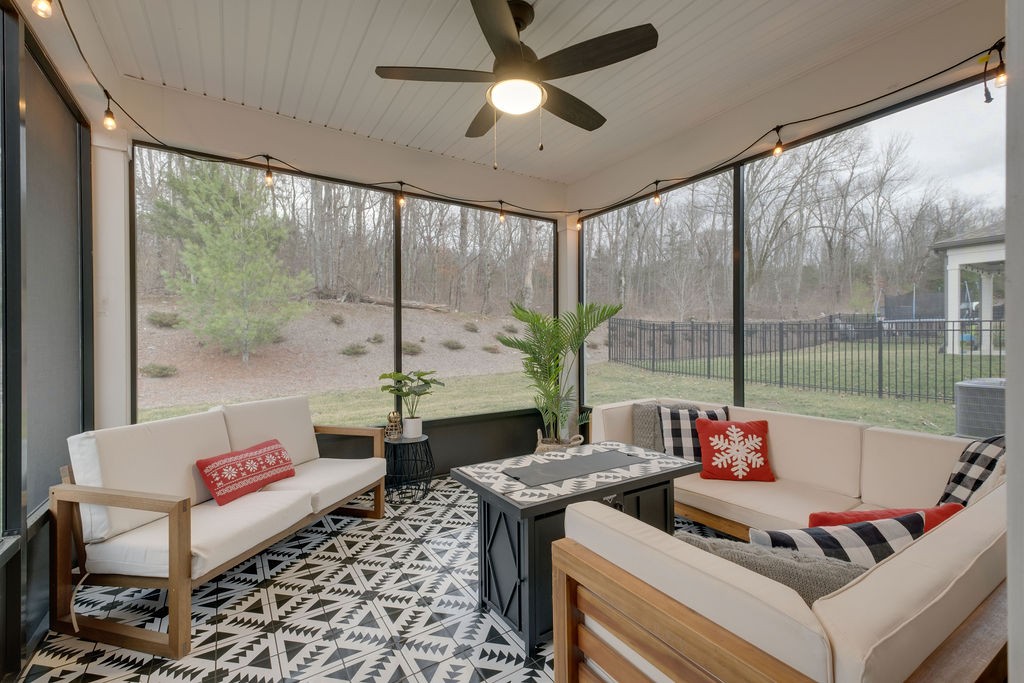 713 Plowson Road Mount Juliet, TN 37122 - Photo 29 of 33 a living room with furniture and a floor to ceiling window