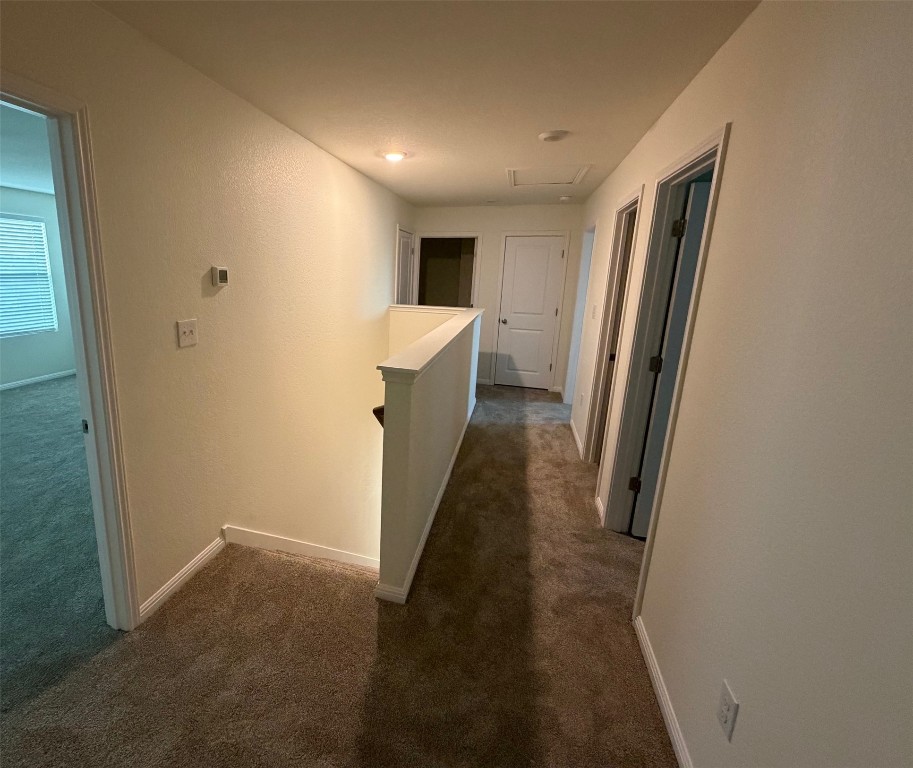 364 Bell Rings Drive Jarrell, TX 76537 - Photo 20 of 25 Hallway featuring an upstairs landing and dark carpet