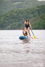 a view of a lake with a mountain