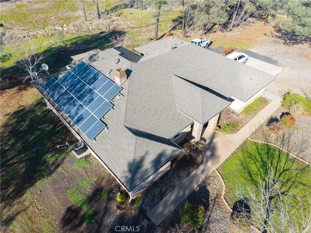 a view of dirt yard with a large tree