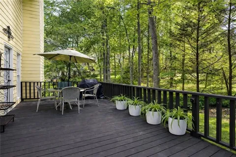a view of a table and chairs in patio