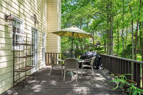 a backyard of a house with lots of green space