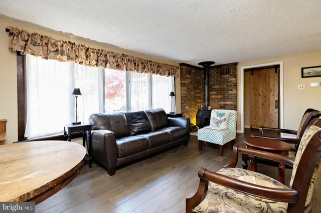 a living room with furniture