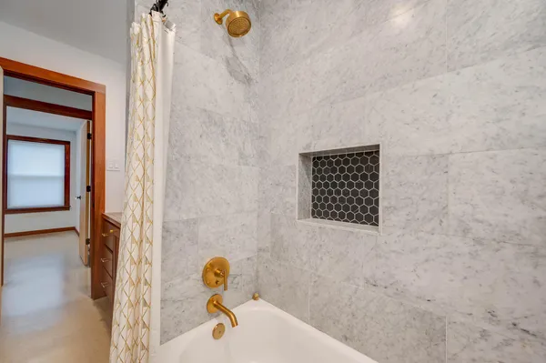 a bathroom with a shower
