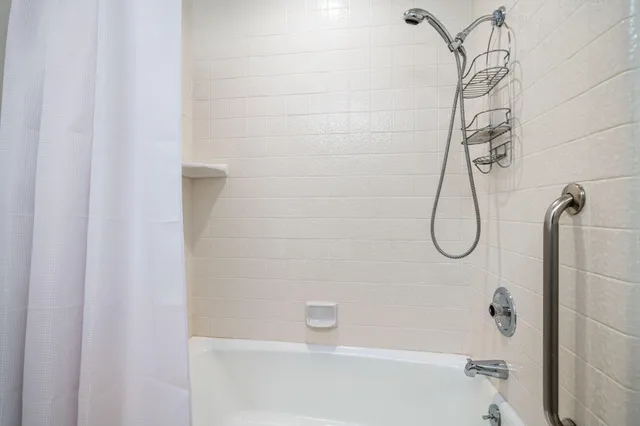 a bathroom with a shower