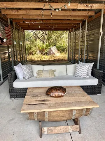 a roof view of a house with a yard