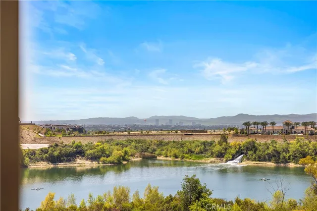 a view of lake with mountain