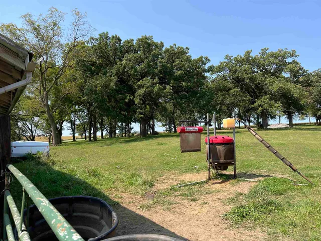 a view of a chairs and table in patio