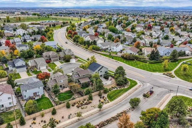 an aerial view of a city