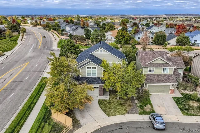 an aerial view of a house