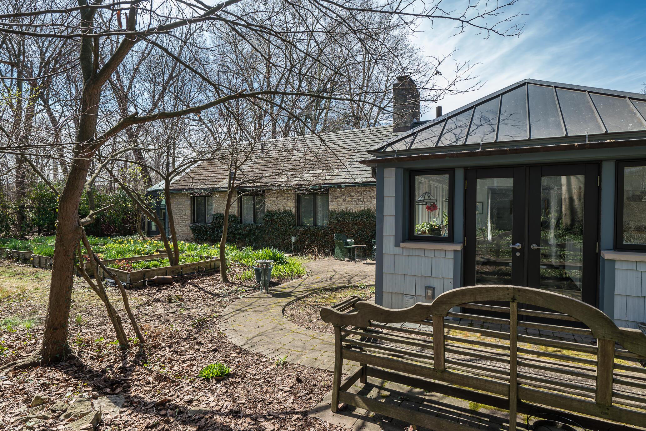 Eastern yard- kitchen addition with copper roof