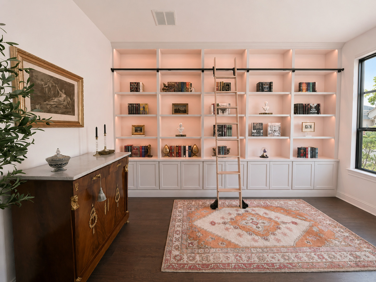 1221 Siena Sunset Road Leander, TX 78641 - Photo 8 of 39 Built-in shelving unit with task lighting and rolling ladder