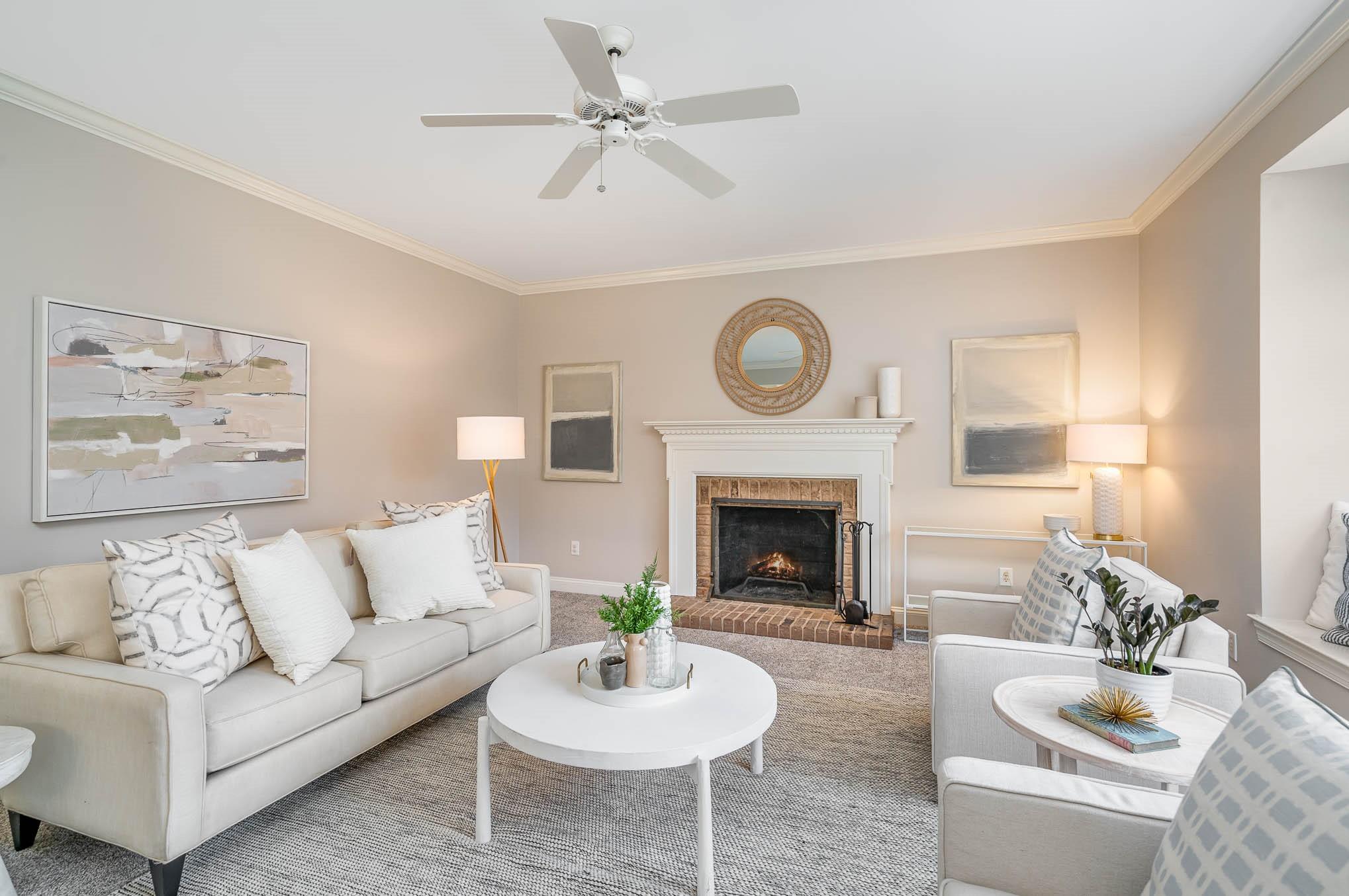 3924 Highview Road Charlotte, NC 28210 - Photo 14 of 45 a living room with furniture and a fireplace