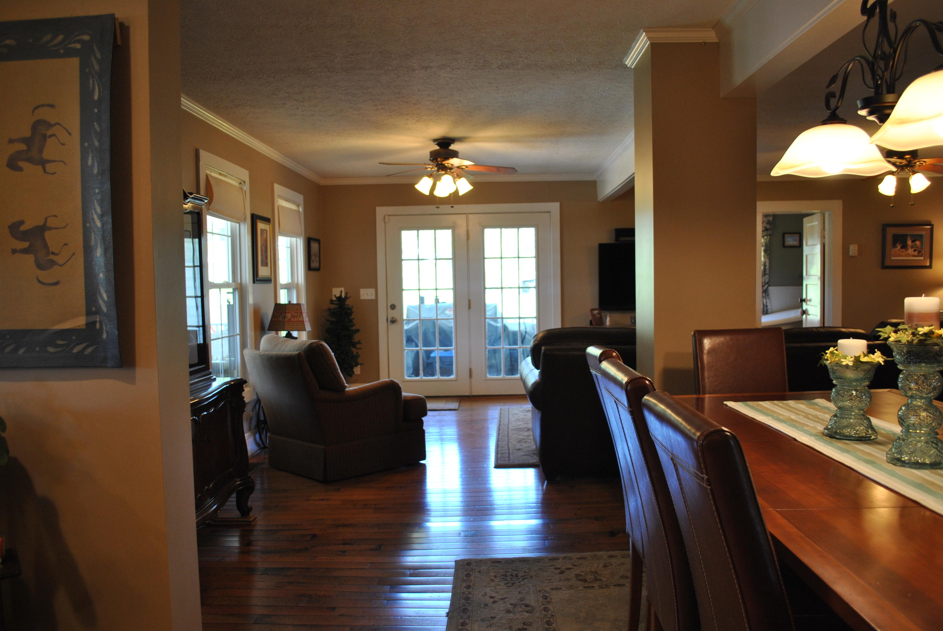 1330 Huffville Road Northeast Pilot, VA 24138 - Photo 49 of 100 a view of a dining room with furniture window and wooden floor