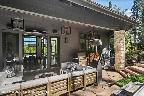 a outdoor living space with patio furniture