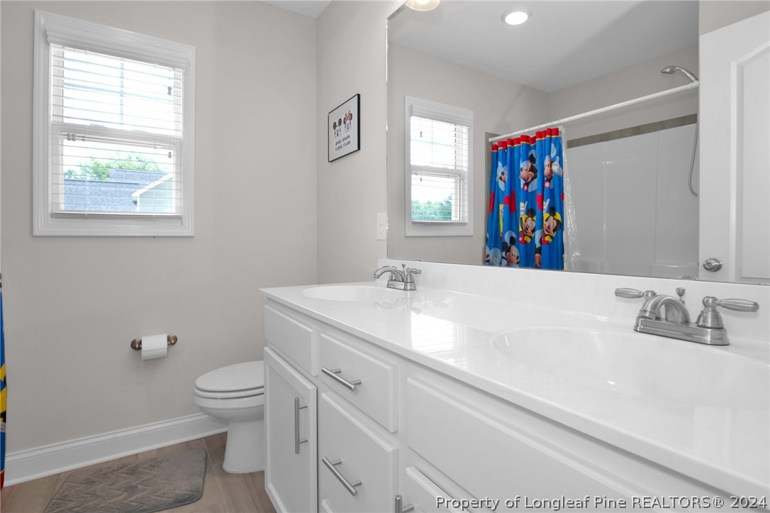 9670 East Reeves Bridge Road Linden, NC 28356 - Photo 28 of 35 a bathroom with a toilet sink and window