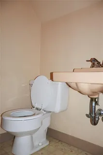 a bathroom with a toilet and a sink