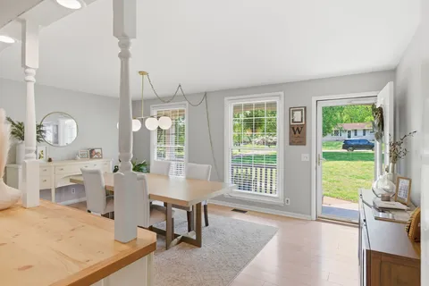 a view of a livingroom with furniture window and outside view